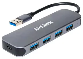 Разветвитель D-LINK DUB-1341, USB 3.0, 4порт, (DUB-1341/C2A), черный (1/78)